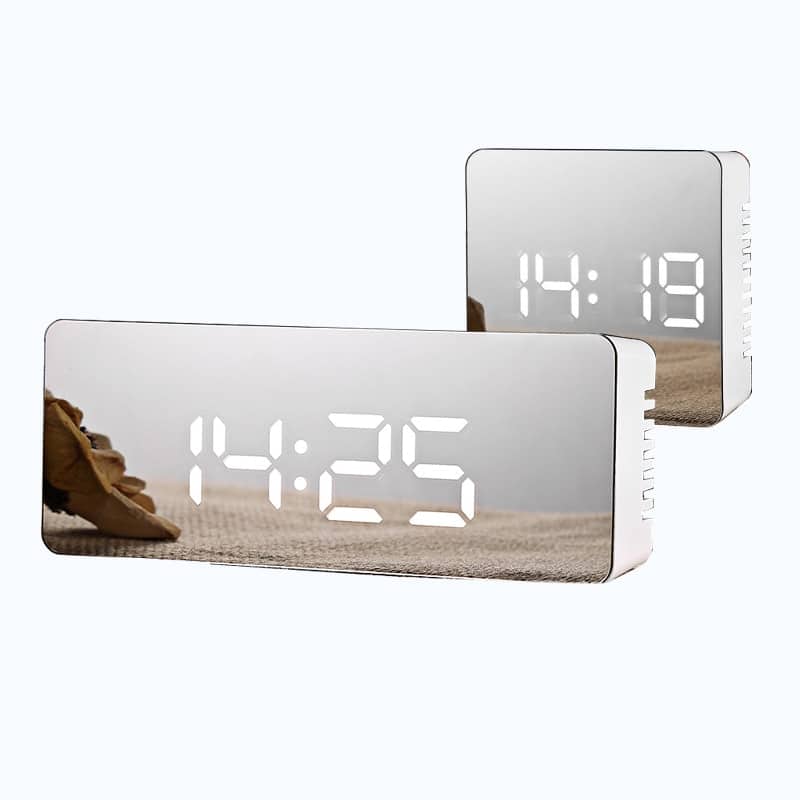 Square Mirror Alarm Clock