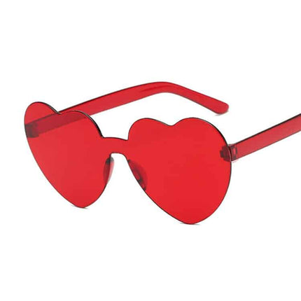 Women's Fashion Heart Shaped Rimless Sunglasses - wnkrs