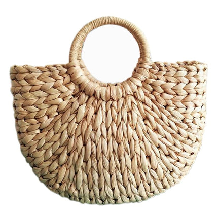 Semicircular Women's Straw Bag - wnkrs