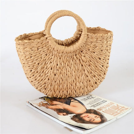 Semicircular Women's Straw Bag - wnkrs