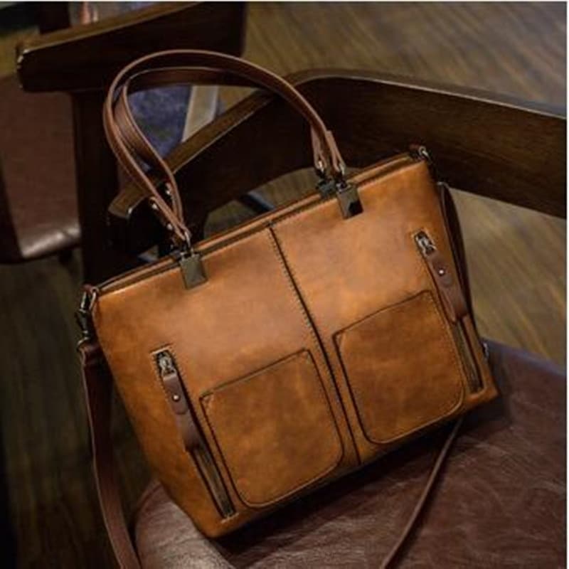Women's Multipocket Eco-Leather Tote Bag