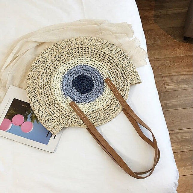 Round Shaped Straw Bag for Women - Wnkrs