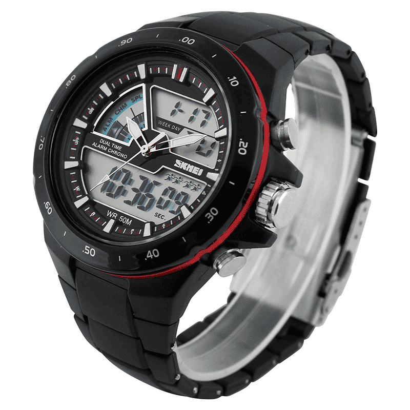 Men's Wristwatches with Digital and Analogue Display