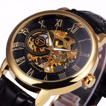3D Leather Mechanical Automatic Skeleton Watches for Men - wnkrs