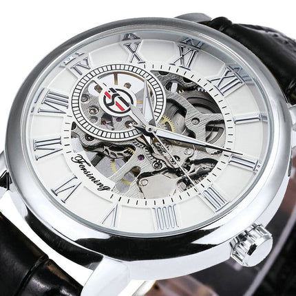 3D Leather Mechanical Automatic Skeleton Watches for Men - wnkrs