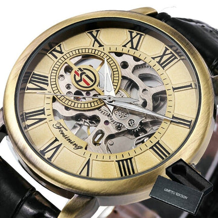 3D Leather Mechanical Automatic Skeleton Watches for Men - wnkrs