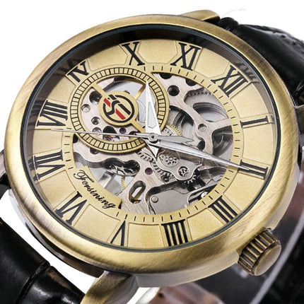 3D Leather Mechanical Automatic Skeleton Watches for Men - wnkrs