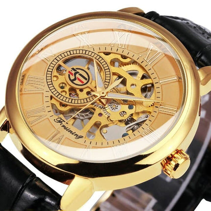 3D Leather Mechanical Automatic Skeleton Watches for Men - wnkrs