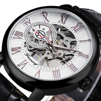 3D Leather Mechanical Automatic Skeleton Watches for Men - wnkrs