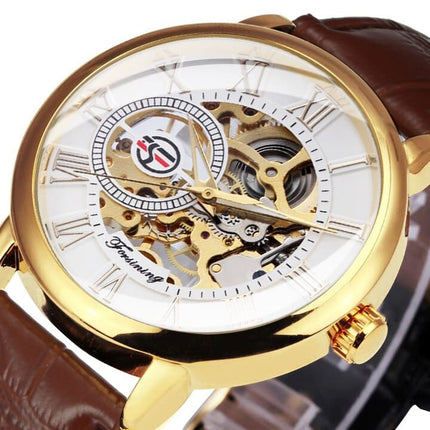 3D Leather Mechanical Automatic Skeleton Watches for Men - wnkrs
