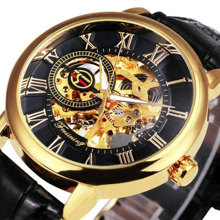 3D Leather Mechanical Automatic Skeleton Watches for Men - wnkrs