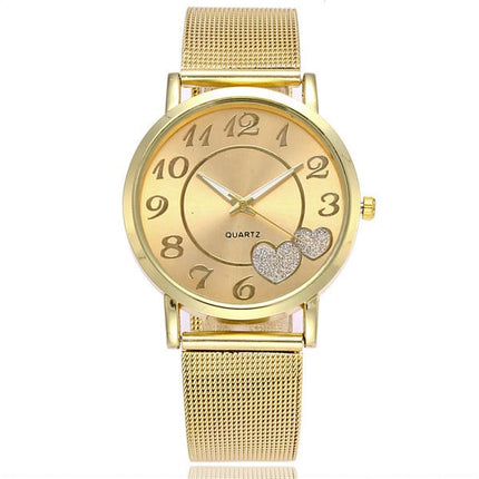 Women's Mesh Hearts Decorated Watch - wnkrs