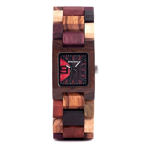 Women's Square Shaped Wooden Watch