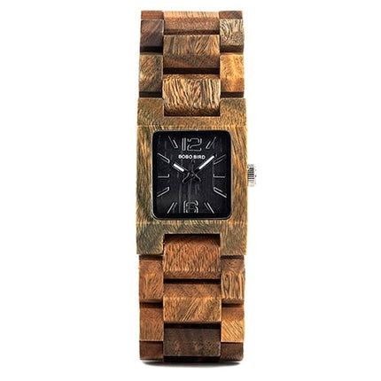 Women's Square Shaped Wooden Watch - wnkrs