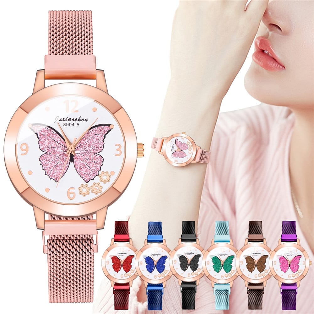 Women's Butterfly Style Magnetic Strap Quartz Watch