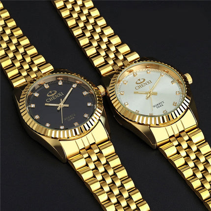 Women's Golden Steel Quartz Watch - wnkrs