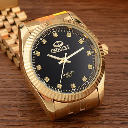 Women's Golden Steel Quartz Watch - wnkrs
