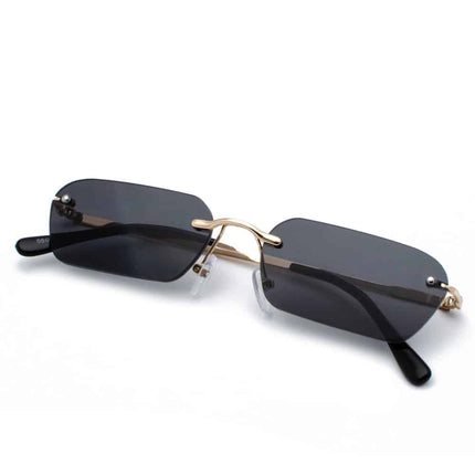 Women's Rectangle Design Rimless Sunglasses - wnkrs