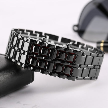 Men's Stylish Digital Metal Band Wristwatch - wnkrs