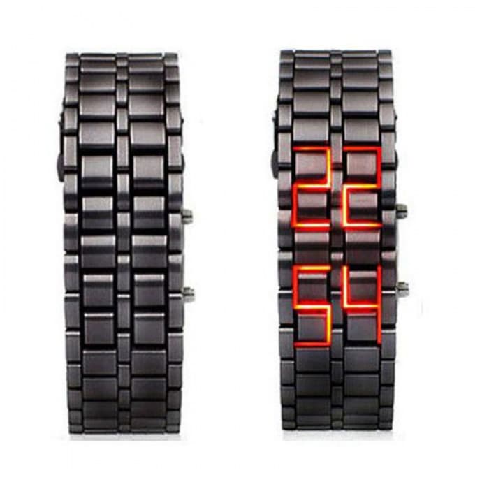 Men's Stylish Digital Metal Band Wristwatch