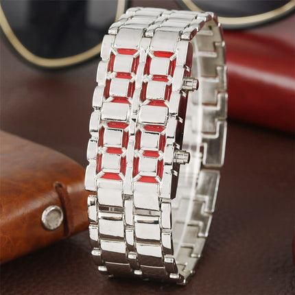 Men's Stylish Digital Metal Band Wristwatch - wnkrs