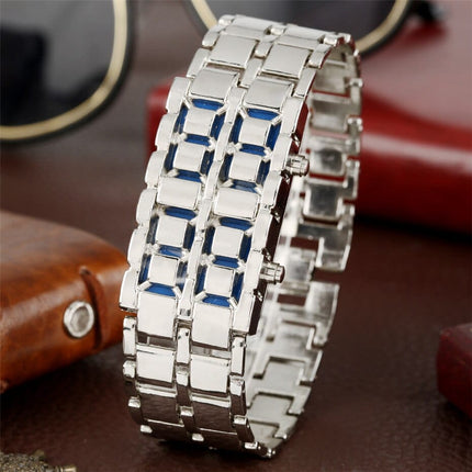 Men's Stylish Digital Metal Band Wristwatch - wnkrs