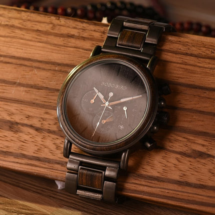 Men's Luxury Style Wooden Chronograph Watch - wnkrs