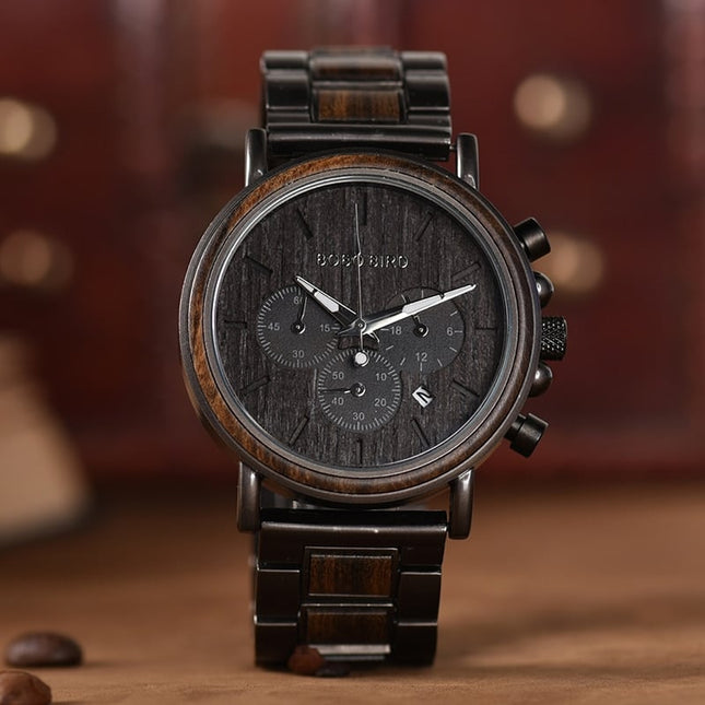 Men's Luxury Style Wooden Chronograph Watch - wnkrs