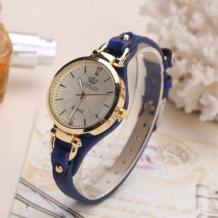 Women's Stylish Wristwatch with Thin Leather Band - wnkrs