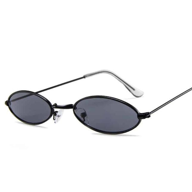 Vintage Oval Sunglasses with Metal Frame - wnkrs