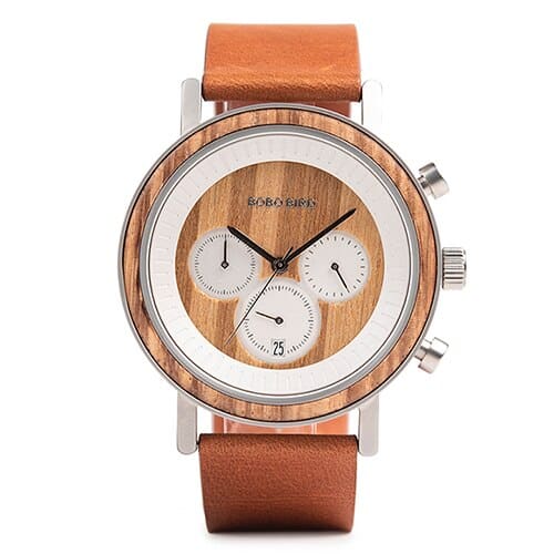 Men's Stainless Steel and Wood Watch - wnkrs
