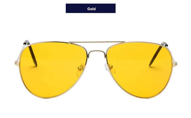 Men's Retro Style Sunglasses with Large Yellow Lenses - wnkrs
