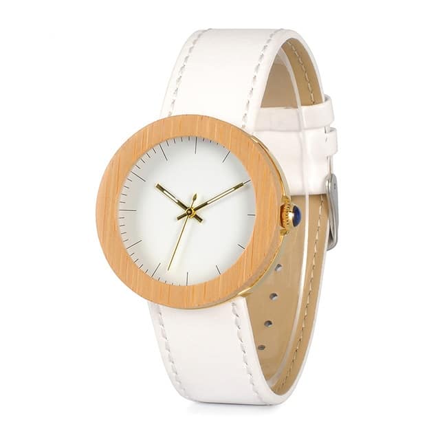 Elegant Quartz Wood Women's Watch