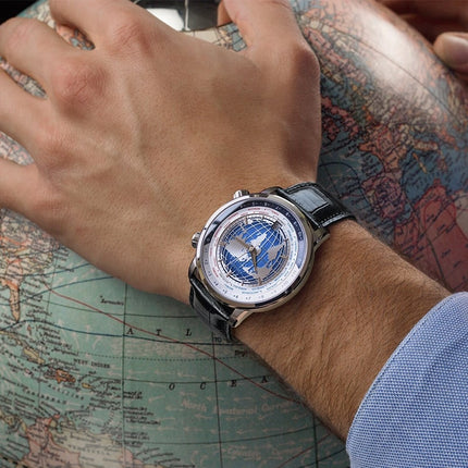 Golden World Map Luxury Aviator Men’s Watch - wnkrs
