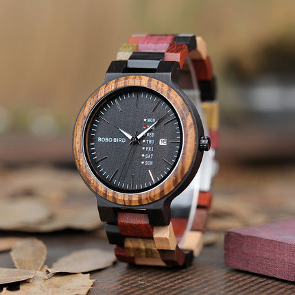 Men's Japan Movement Wooden Watches with Colorful Wood Strap - wnkrs