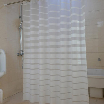 Waterproof Striped Shower Curtain with Hooks - Wnkrs
