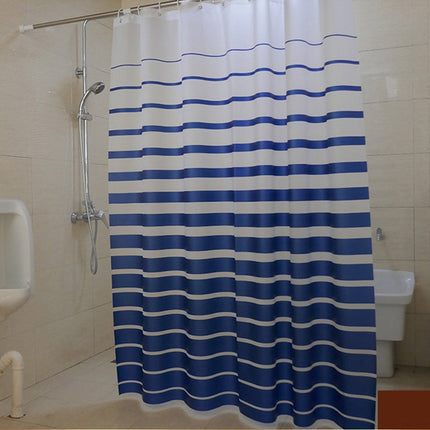 Waterproof Striped Shower Curtain with Hooks - Wnkrs