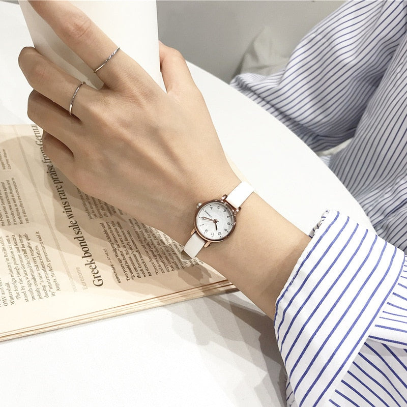 Women's Small 26mm Quartz Leather-Strap Watch