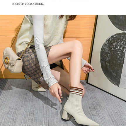 Women's Sock Boots with Pointed Toe - Wnkrs