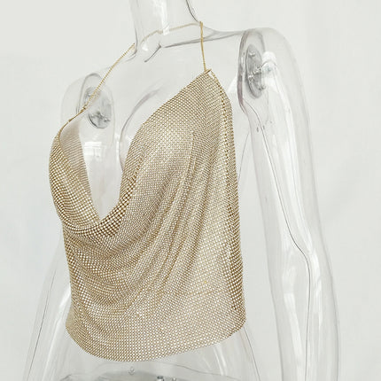 Women's Glittery Top With Shoulder Straps - Wnkrs