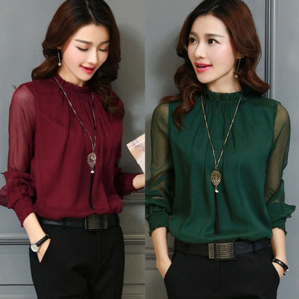 Women's Casual Long Sleeve Blouse - Wnkrs