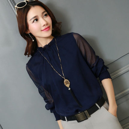 Women's Casual Long Sleeve Blouse - Wnkrs
