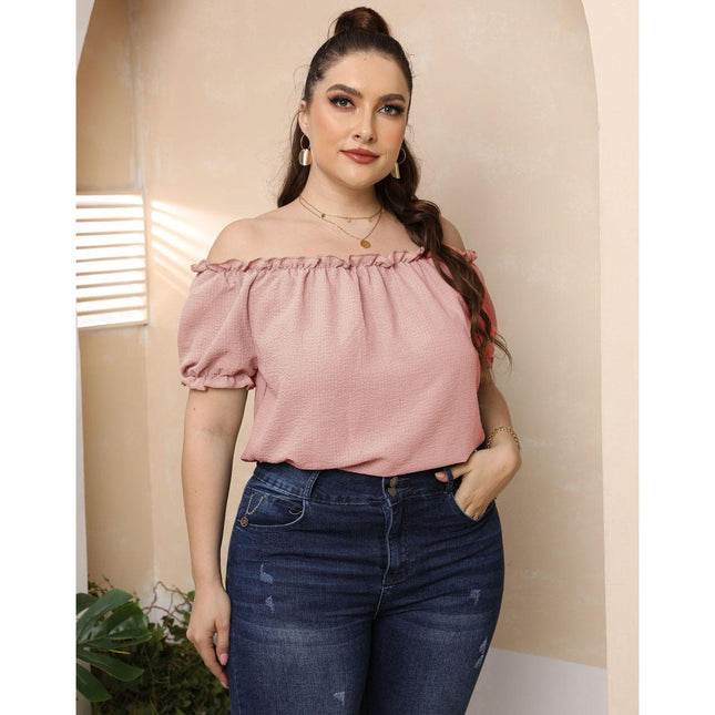 Off-Shoulder Tee with Puff Sleeves - Wnkrs