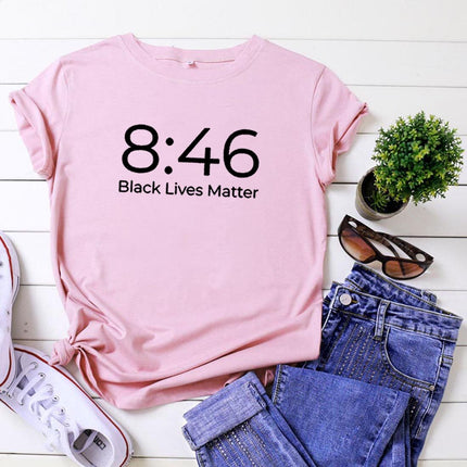 8:46 Black Lives Matter Cotton T-Shirt for Women - wnkrs