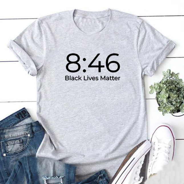 8:46 Black Lives Matter Cotton T-Shirt for Women - wnkrs