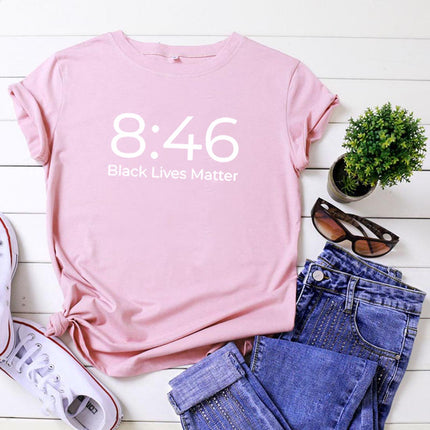 8:46 Black Lives Matter Cotton T-Shirt for Women - wnkrs