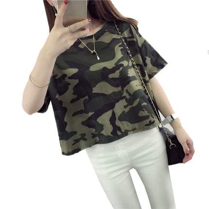 Loose T-Shirts for Women with Camouflage Prints - Wnkrs