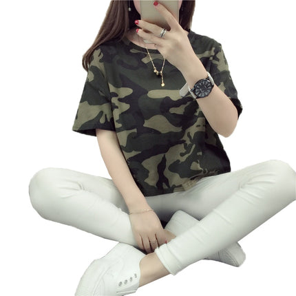 Loose T-Shirts for Women with Camouflage Prints - Wnkrs
