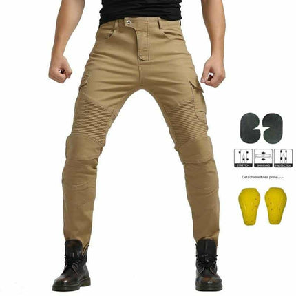 Cotton Motorcycle Jeans with Protective Knee Pads - wnkrs