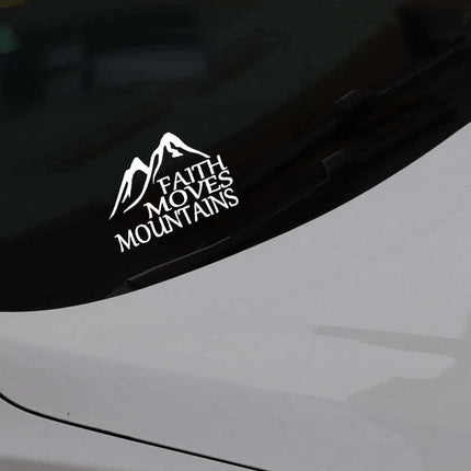 Faith Moves Mountains Car Sticker - wnkrs